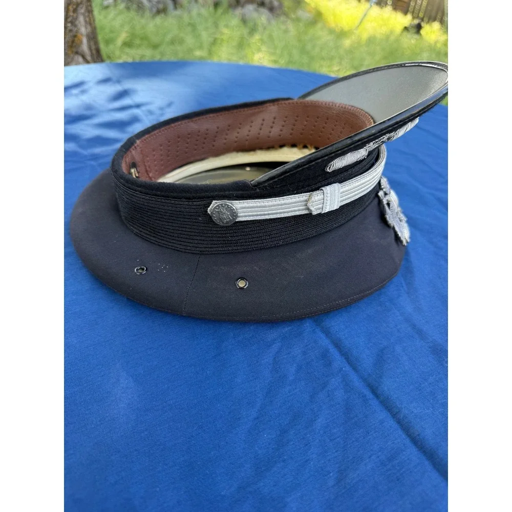 US Air Force USAF Officer Service Cap Hat‎ Clouds and Lightning Blue Silver Ins